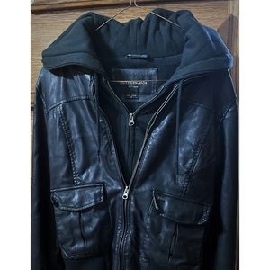 Obey Propaganda Leather Zip Up Jacket